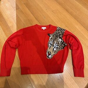 Ronny Kobo Collection Red Leopard Sweater